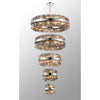 Kelly Five Tier Pendant 25cm, 40cm, 60cm, 80cm & 1m Tiers in Polished Nickel & Smoke Glass