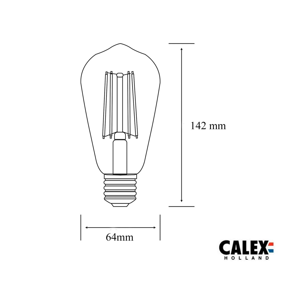 E27 Rustic Warm White Dimmable Pear Shaped LED 4.5W 2700K 470lm