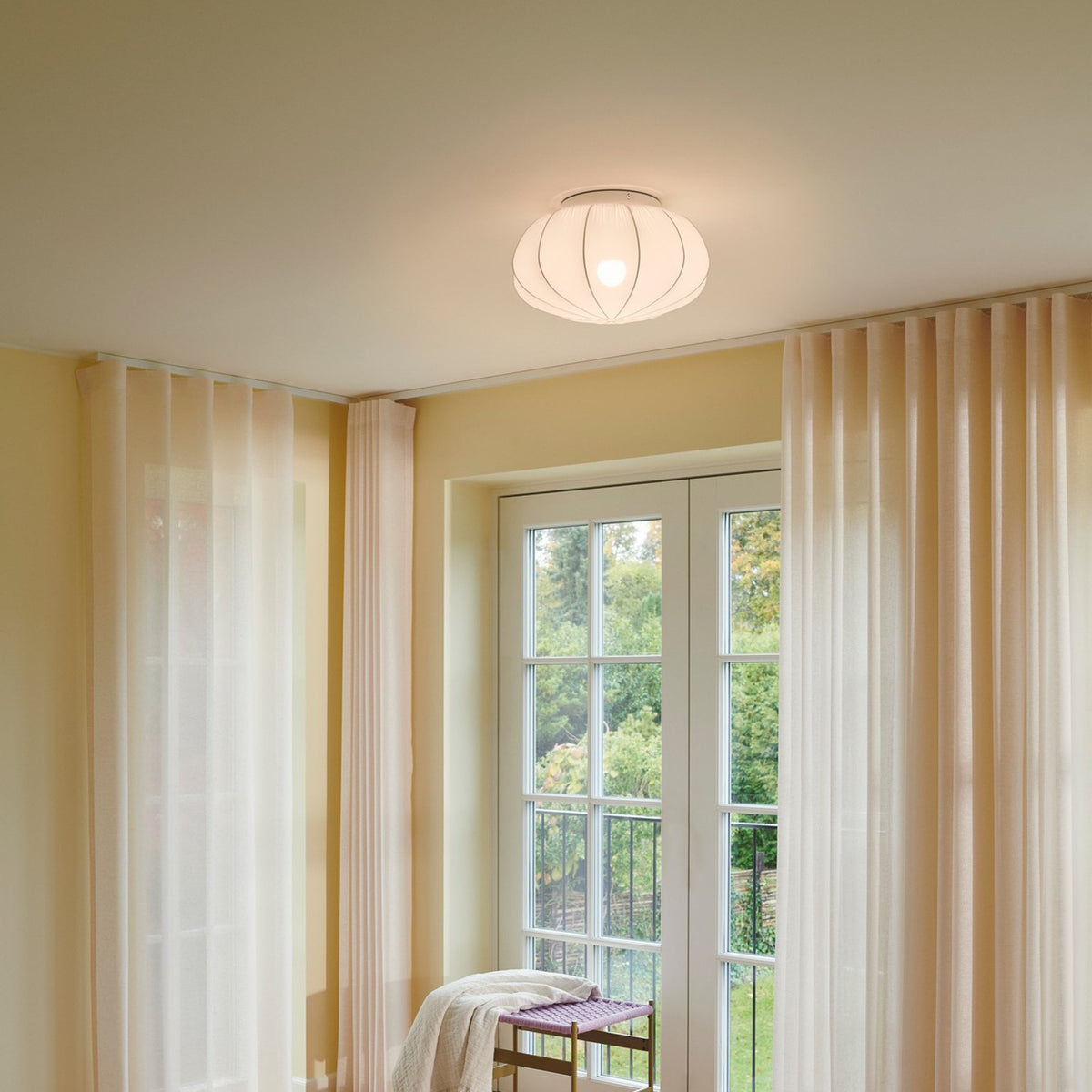 Aeron 40 Fabric Ceiling Light in Natural White