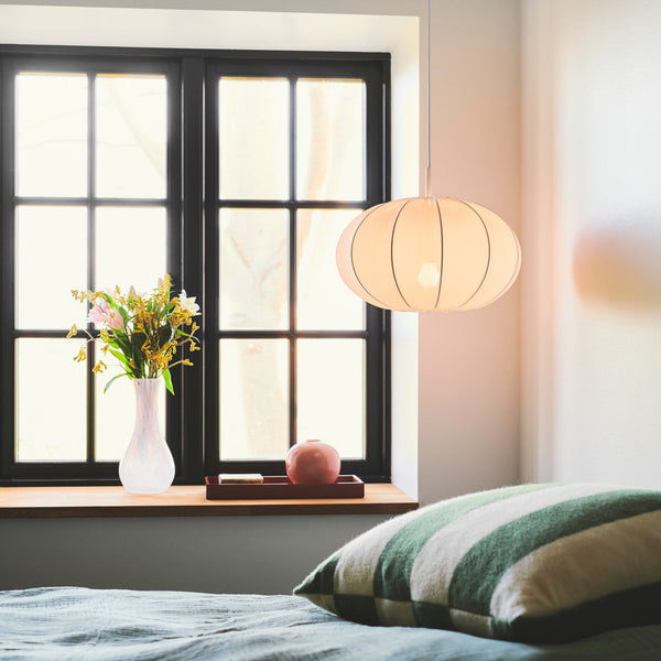 Aeron 40 Fabric Pendant Light in Natural White