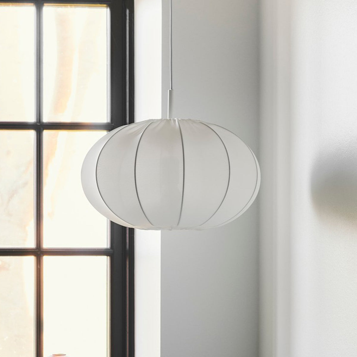Aeron 40 Fabric Pendant Light in Natural White
