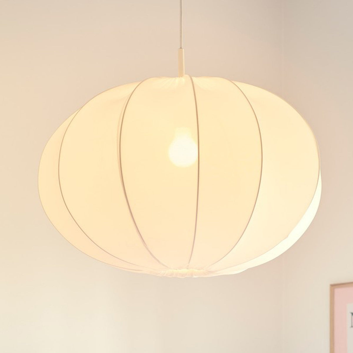 Aeron 60 Fabric Pendant Light in Natural White