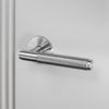 Cross Cut Knurled Door Handle Set In Solid Steel