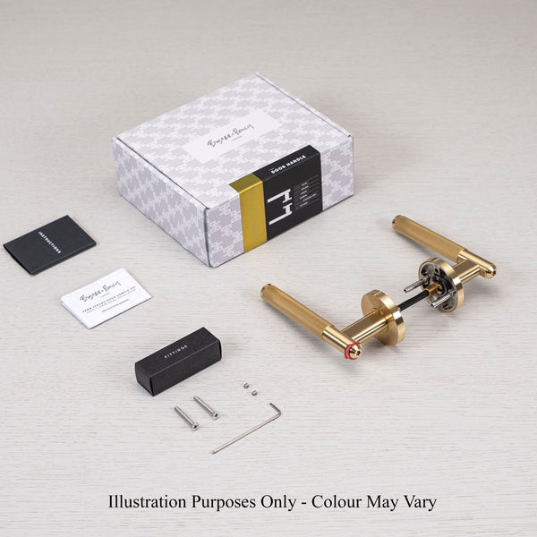 Linear Knurled Door Handle Set In Welders Black