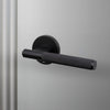 Linear Knurled Door Handle Set In Welders Black