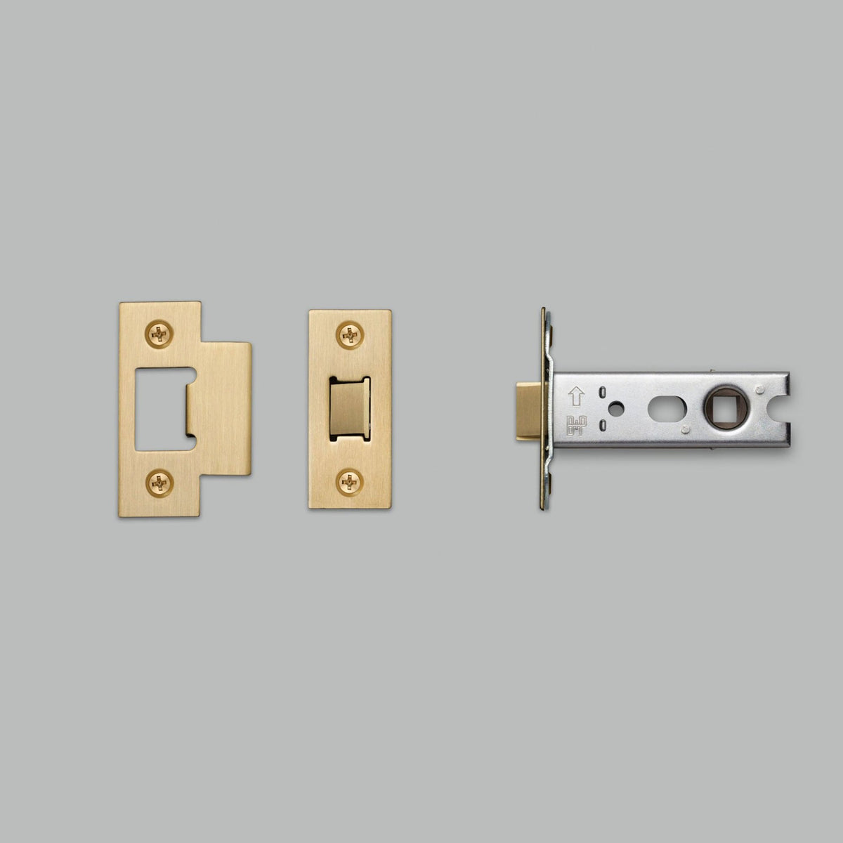 57mm Tubular Door Handle Latch In Brass