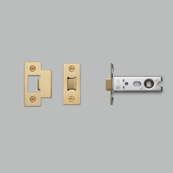 57mm Tubular Door Handle Latch In Brass