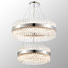 Kelly Two Tier Pendant 60cm & 80cm Tiers in Polished Nickel & Clear Glass