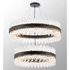 Kelly Two Tier Pendant 80cm & 100cm Tiers in Satin Black & Clear Glass