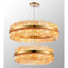 Kelly Two Tier Pendant 80cm & 100cm Tiers in Brass & Amber Glass