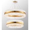 Kelly Two Tier Pendant 80cm & 100cm Tiers in Brass & Clear Glass