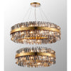 Kelly Two Tier Pendant 80cm & 100cm Tiers in Brass & Smoke Glass