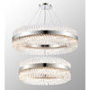 Kelly Two Tier Pendant 80cm & 100cm Tiers in Polished Nickel & Clear Glass