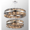 Kelly Two Tier Pendant 80cm & 100cm Tiers in Polished Nickel & Smoke Glass