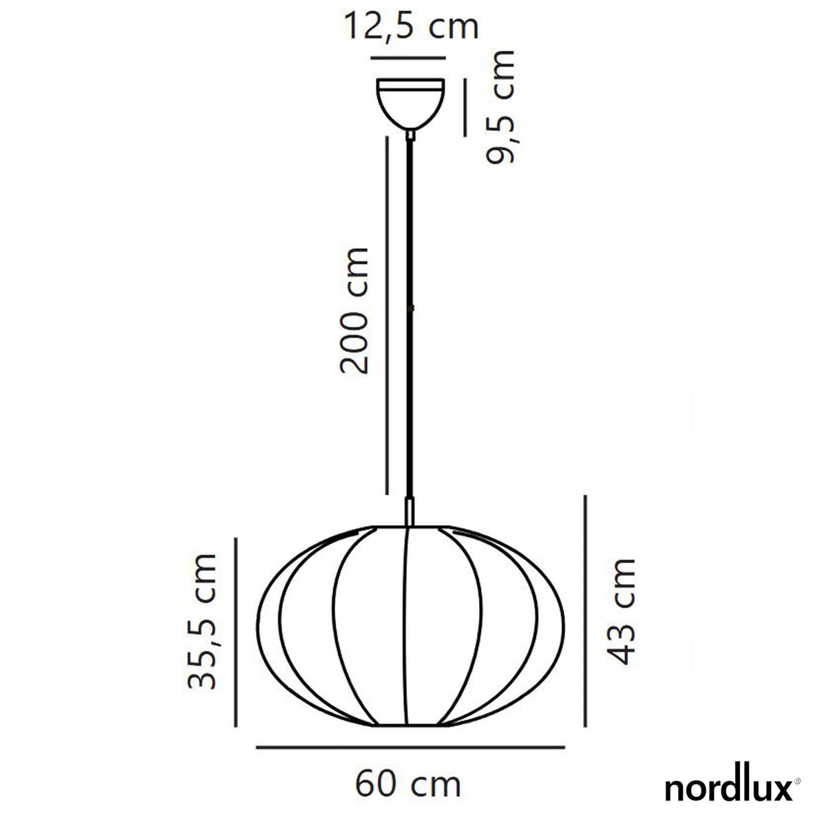 Aeron 60 Fabric Pendant Light in Natural White