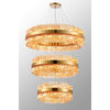 Kelly Three Tier Pendant 60cm, 80cm & 100cm Tiers in Brass & Amber Glass