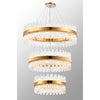Kelly Three Tier Pendant 60cm, 80cm & 100cm Tiers in Brass & Clear Glass