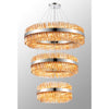 Kelly Three Tier Pendant 60cm, 80cm & 100cm Tiers in Polished Nickel & Amber Glass