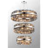 Kelly Three Tier Pendant 60cm, 80cm & 100cm Tiers in Polished Nickel & Smoke Glass
