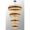 Kelly Four Tier Pendant 40cm, 60cm, 80cm & 100cm Tiers in Satin Black & Amber Glass