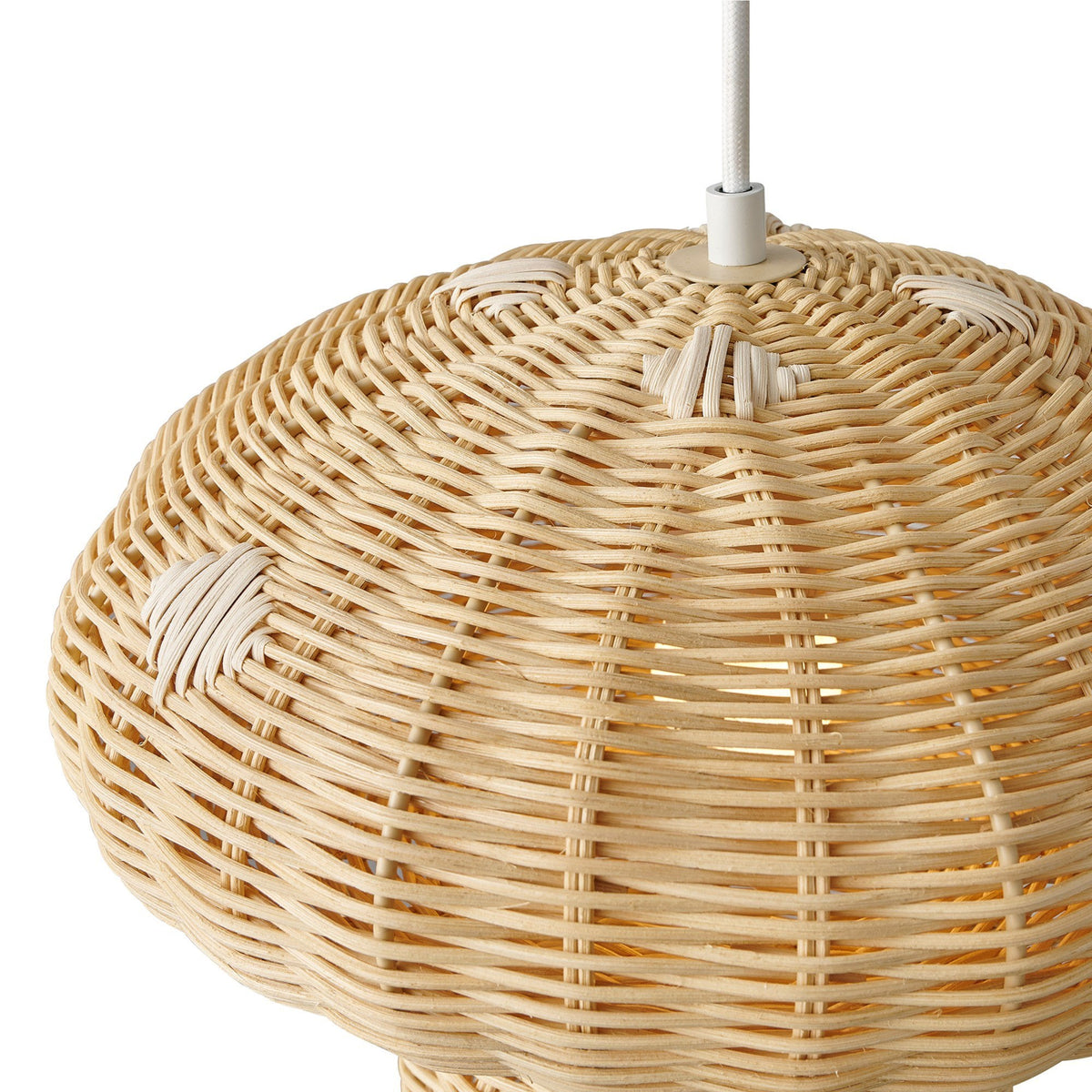 Allie Mushroom Pendant in Rattan
