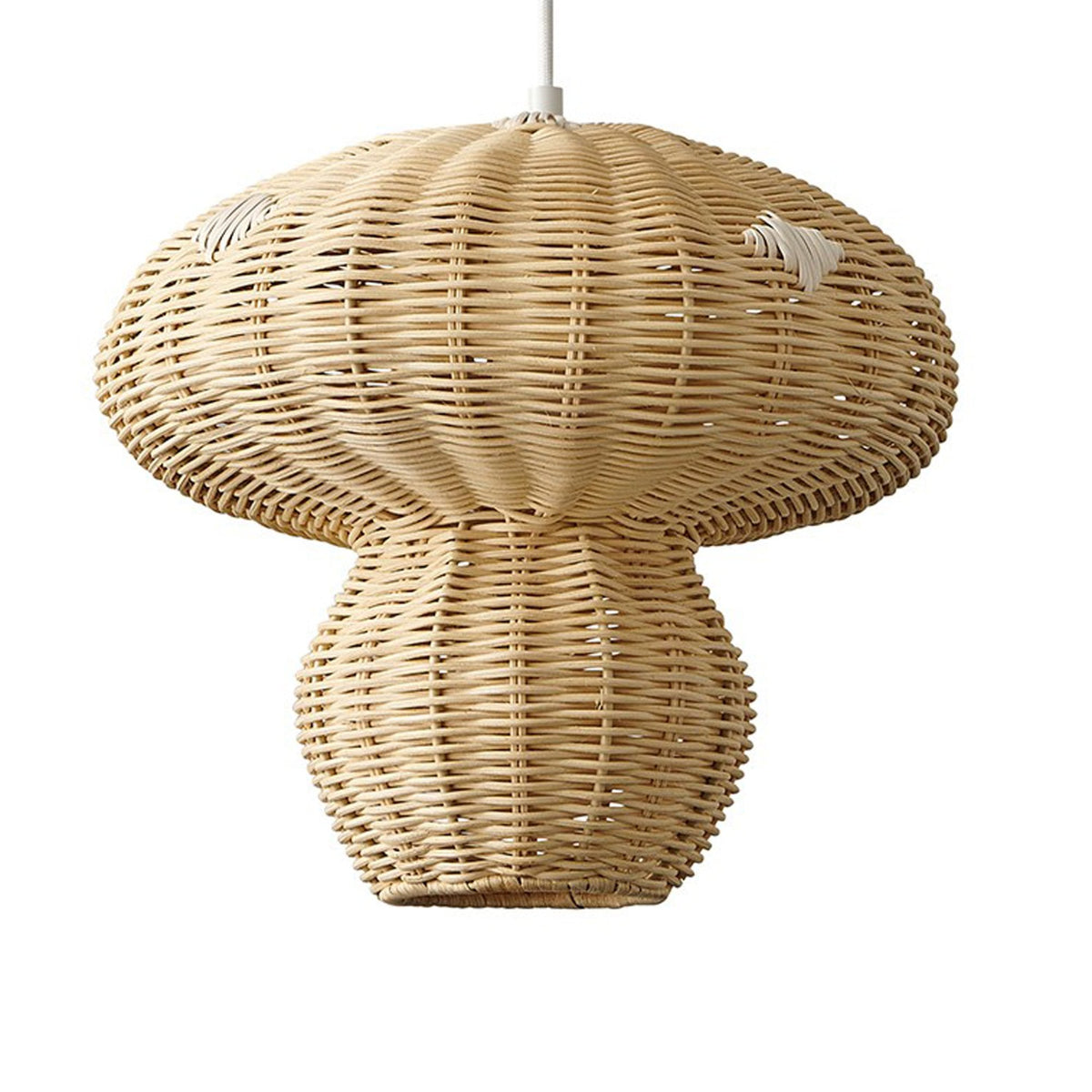 Allie Mushroom Pendant in Rattan