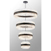 Kelly Four Tier Pendant 40cm, 60cm, 80cm & 100cm Tiers in Satin Black & Clear Glass