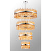 Kelly Four Tier Pendant 40cm, 60cm, 80cm & 100cm Tiers in Polished Nickel & Amber Glass