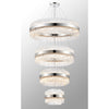 Kelly Four Tier Pendant 40cm, 60cm, 80cm & 100cm Tiers in Polished Nickel & Clear Glass