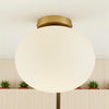 Alton Ceiling Light with Opal White Shade in Brass