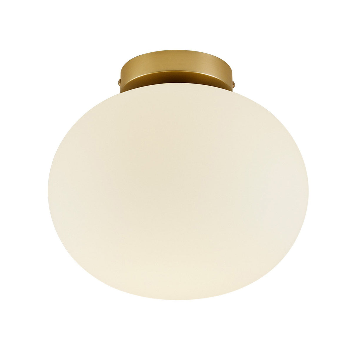 Alton Ceiling Light with Opal White Shade in Brass