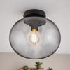 Alton Ceiling Light with Smoked Shade in Black