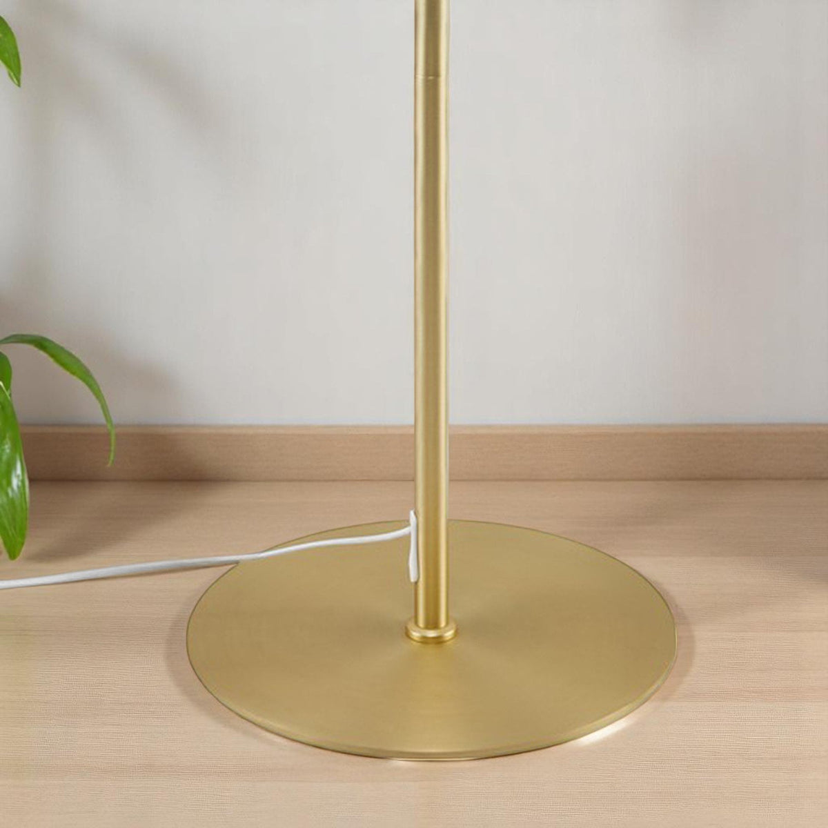 Alton Floor Lamp With Opal Shade In Brass
