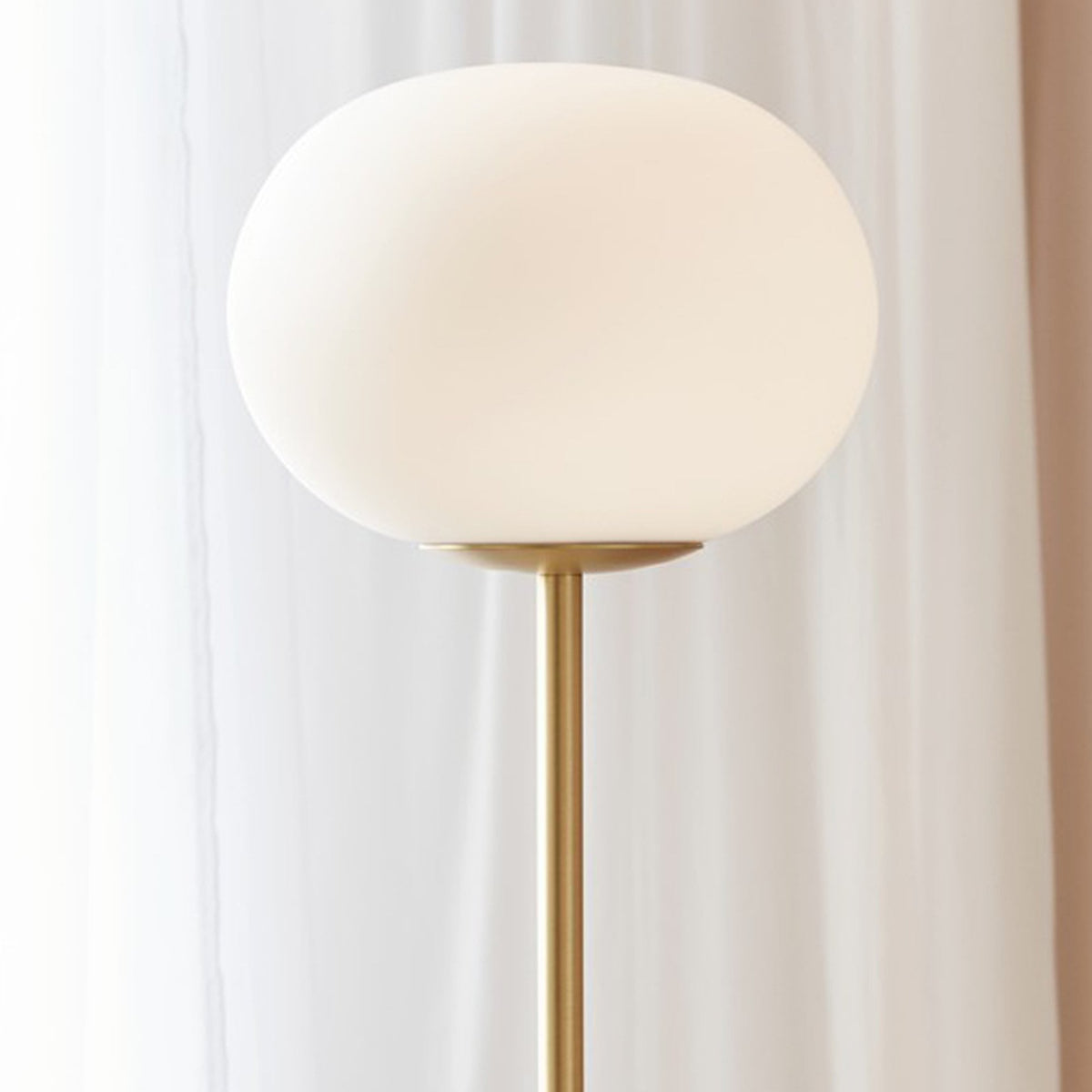 Alton Floor Lamp With Opal Shade In Brass