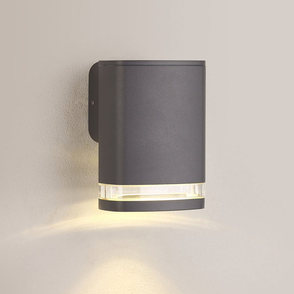 Jedburgh Single IP54 Exterior Up or Down Wall Light in Grey
