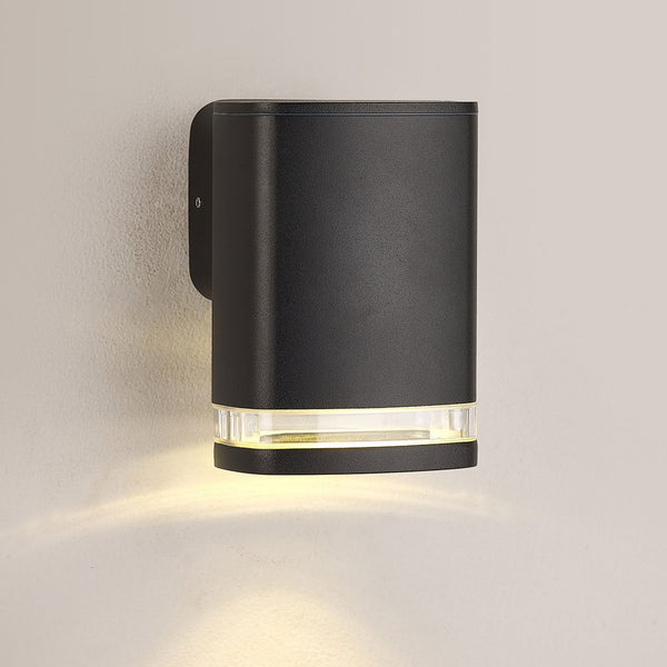 Jedburgh Single IP54 Exterior Up or Down Wall Light in Matt Black