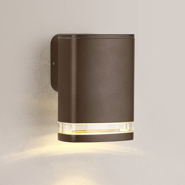 Jedburgh Single IP54 Exterior Up or Down Wall Light in Matt Brown