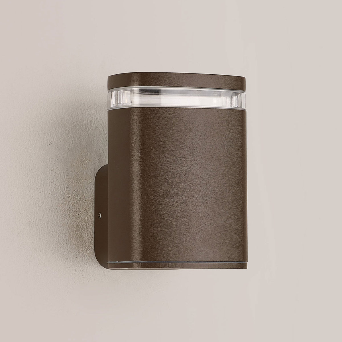 Jedburgh Single IP54 Exterior Up or Down Wall Light in Matt Brown