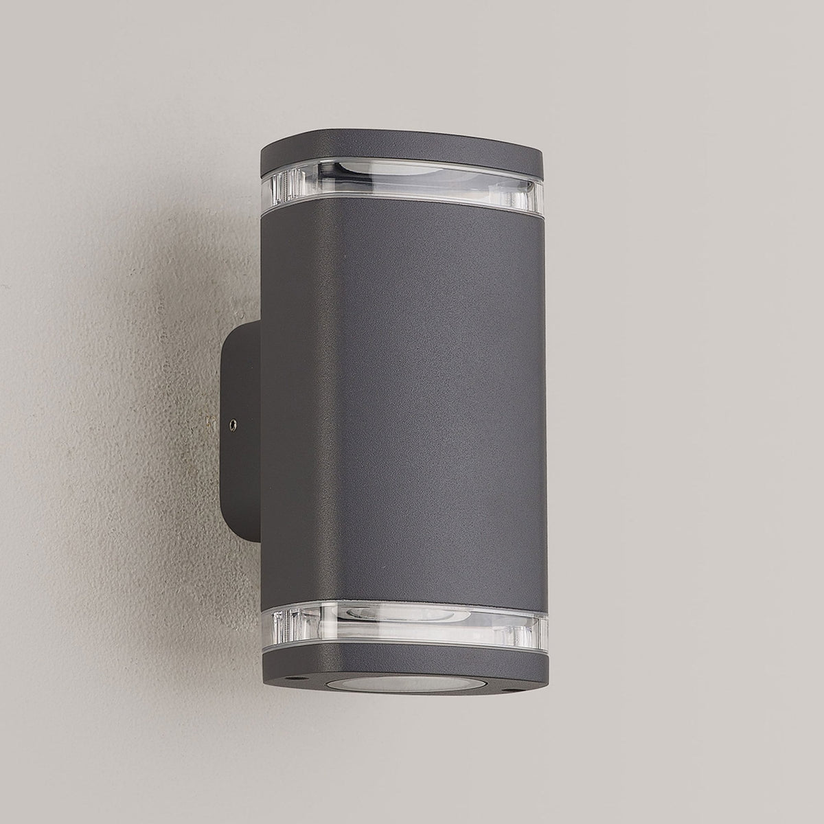 Jedburgh Double IP54 Exterior Up & Down Wall Light in Grey