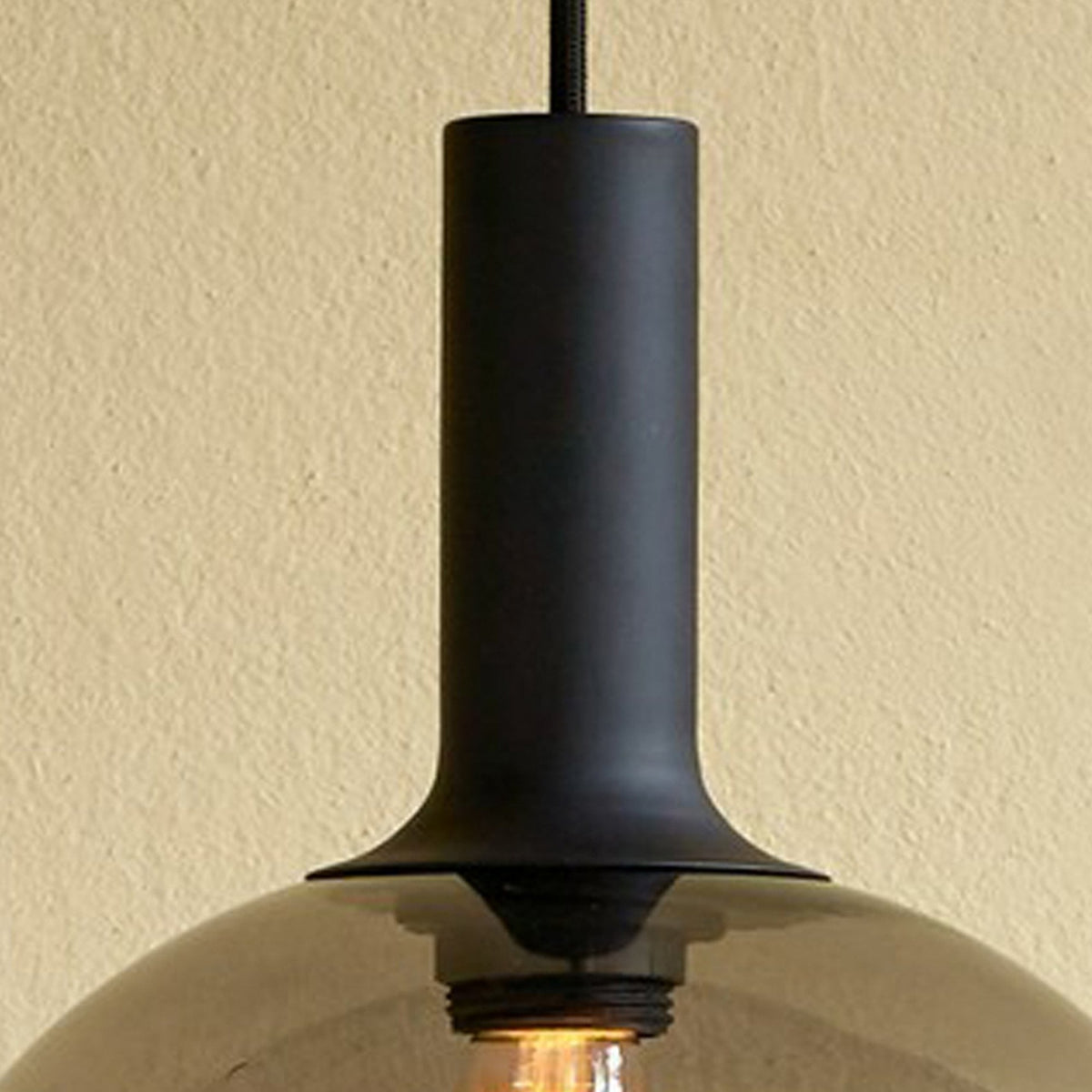 Alton 25 Smoked Glass Pendant In Black