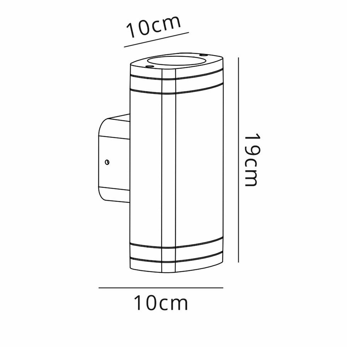 Jedburgh Double IP54 Exterior Up & Down Wall Light in Grey