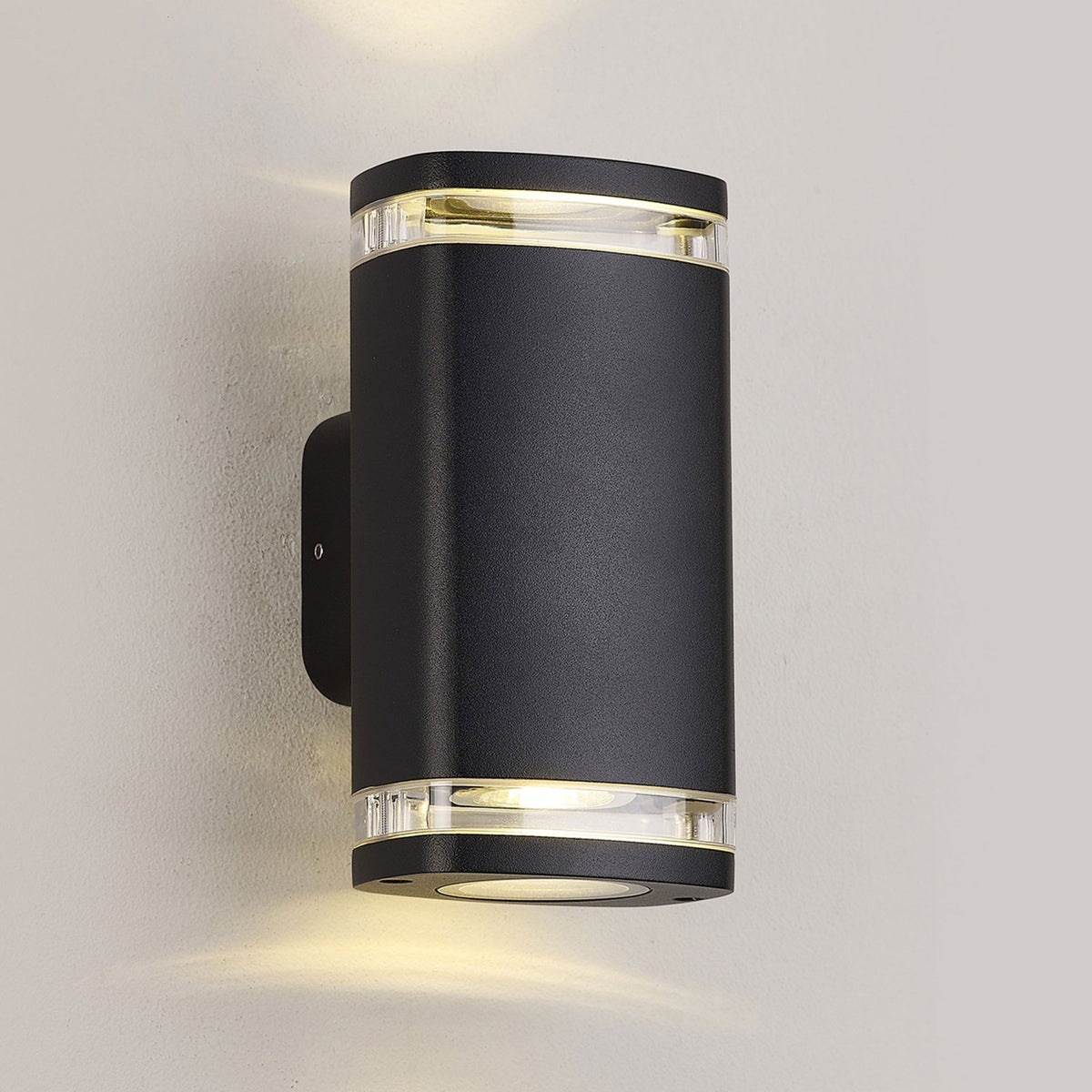 Jedburgh Double IP54 Exterior Up & Down Wall Light in Matt Black