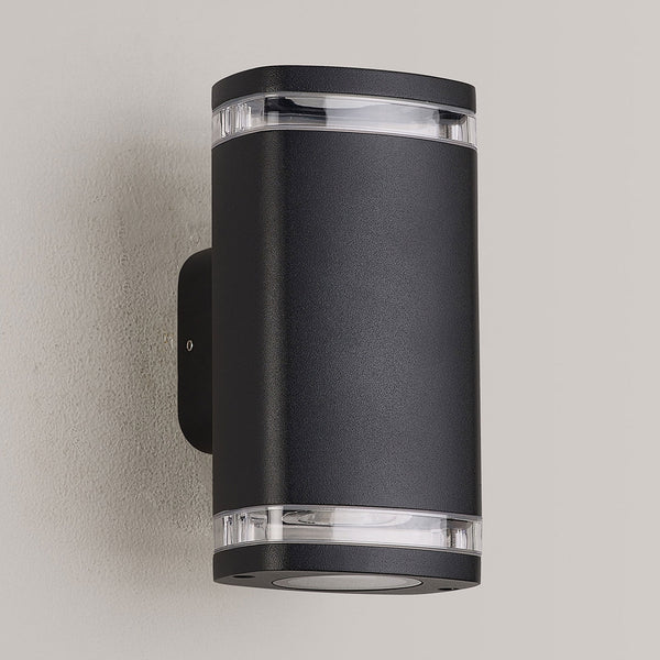 Jedburgh Double IP54 Exterior Up & Down Wall Light in Matt Black