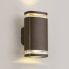 Jedburgh Double IP54 Exterior Up & Down Wall Light in Matt Brown