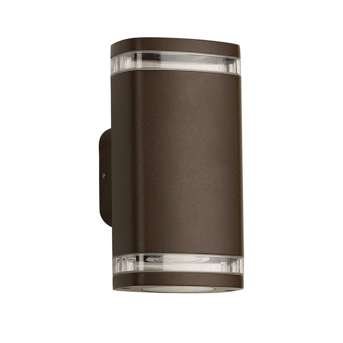 Jedburgh Double IP54 Exterior Up & Down Wall Light in Matt Brown