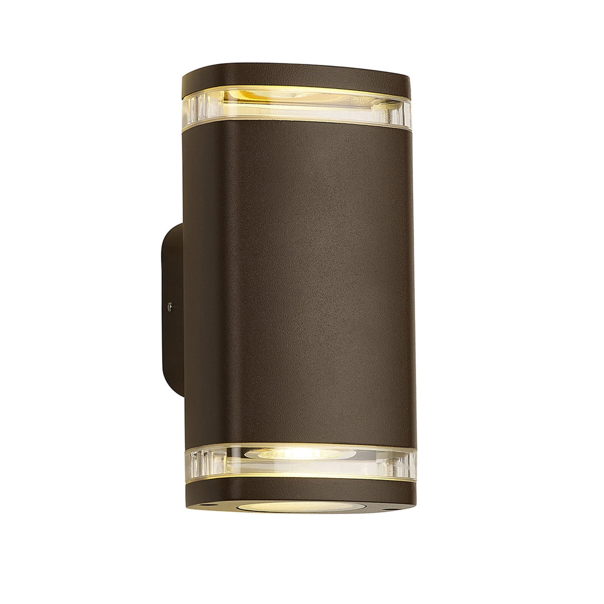 Jedburgh Double IP54 Exterior Up & Down Wall Light in Matt Brown