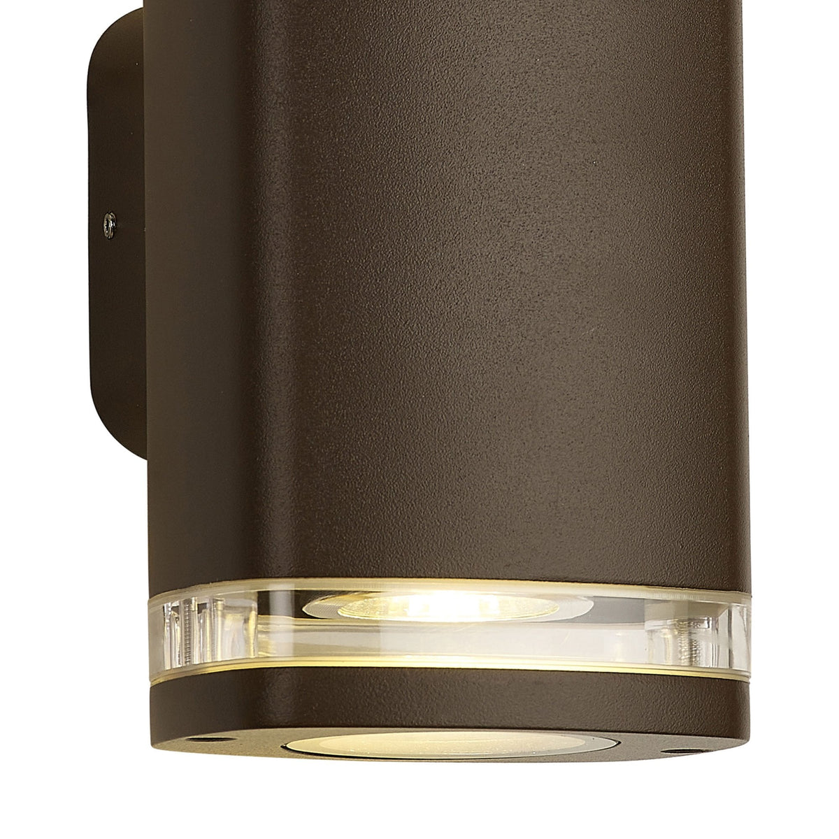 Jedburgh Double IP54 Exterior Up & Down Wall Light in Matt Brown
