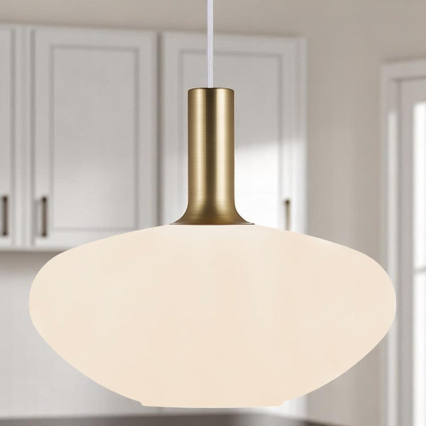 Alton 35 Opal Glass Pendant with Brass or Black Covers