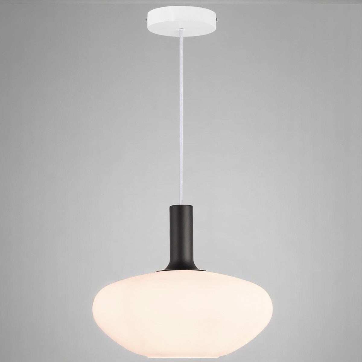 Alton 35 Opal Glass Pendant with Brass or Black Covers