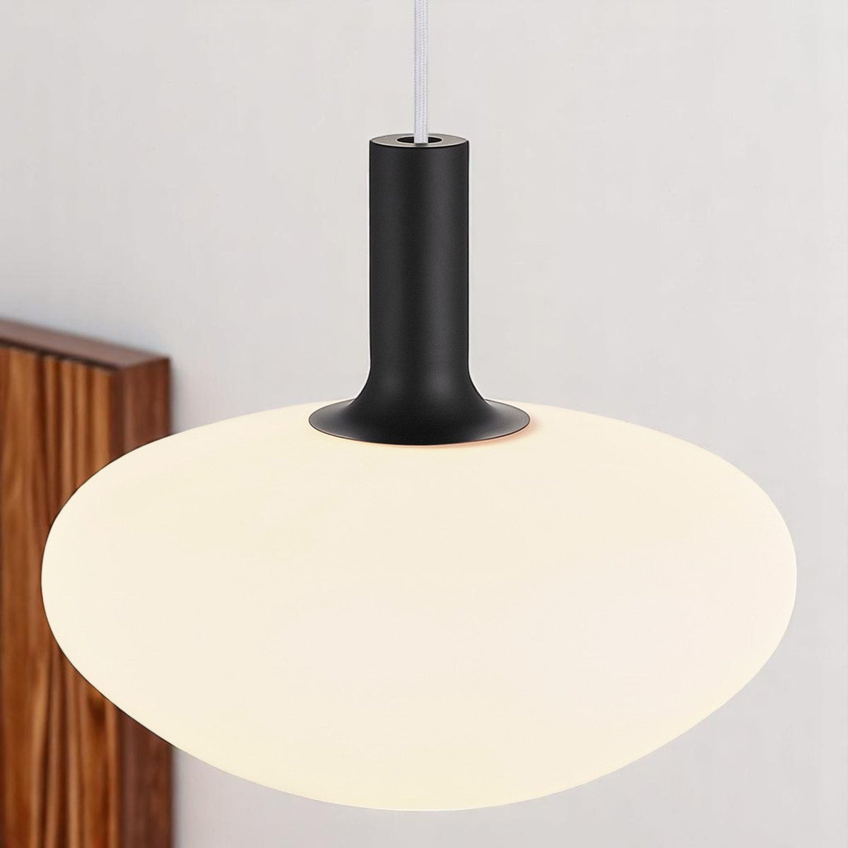 Alton 35 Opal Glass Pendant with Brass or Black Covers